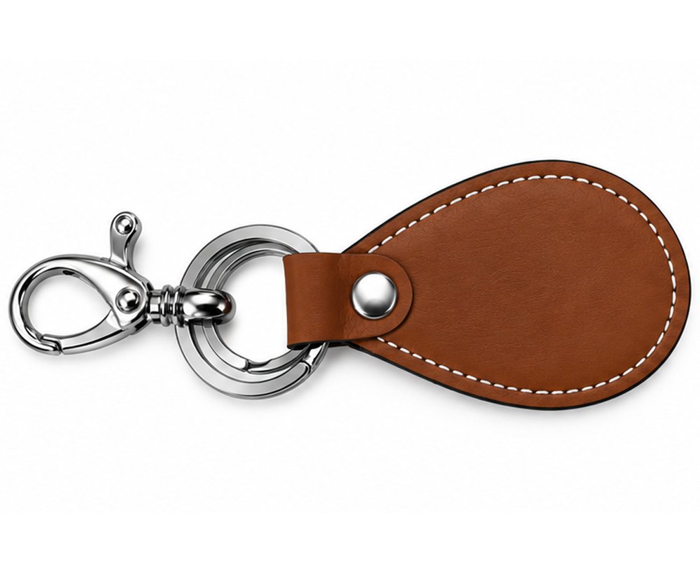 Deep Brown Leather Key Chain